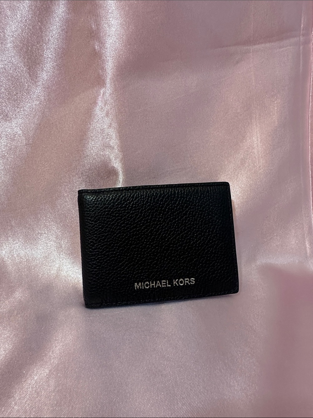 Michael Kors Black Pebbled Leather Card & Key Holder